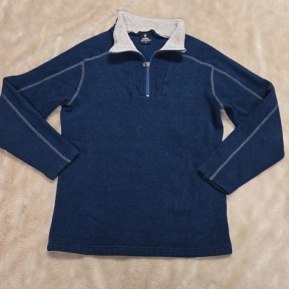 KUHL REVEL QUARTER ZIP MUTINY BLUE PULLOVER, SIZE MEDIUM